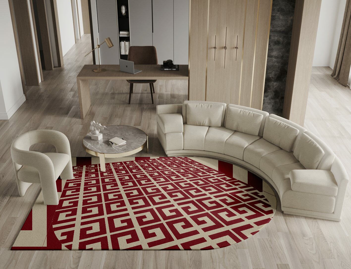 Angus Geometric Arch Hand Tufted Pure Wool Custom Rug by Rug Artisan