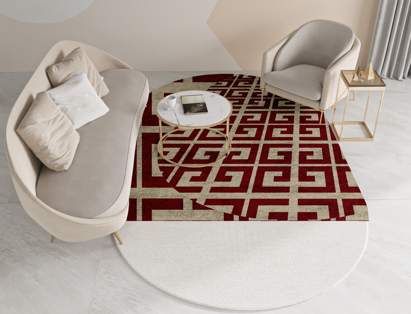 Angus Geometric Capsule Hand Tufted Bamboo Silk Custom Rug by Rug Artisan