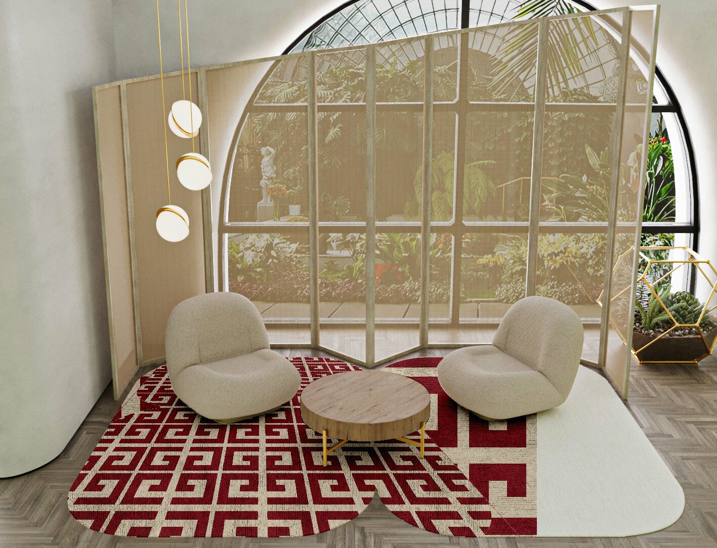 Angus Geometric Eight Hand Tufted Bamboo Silk Custom Rug by Rug Artisan