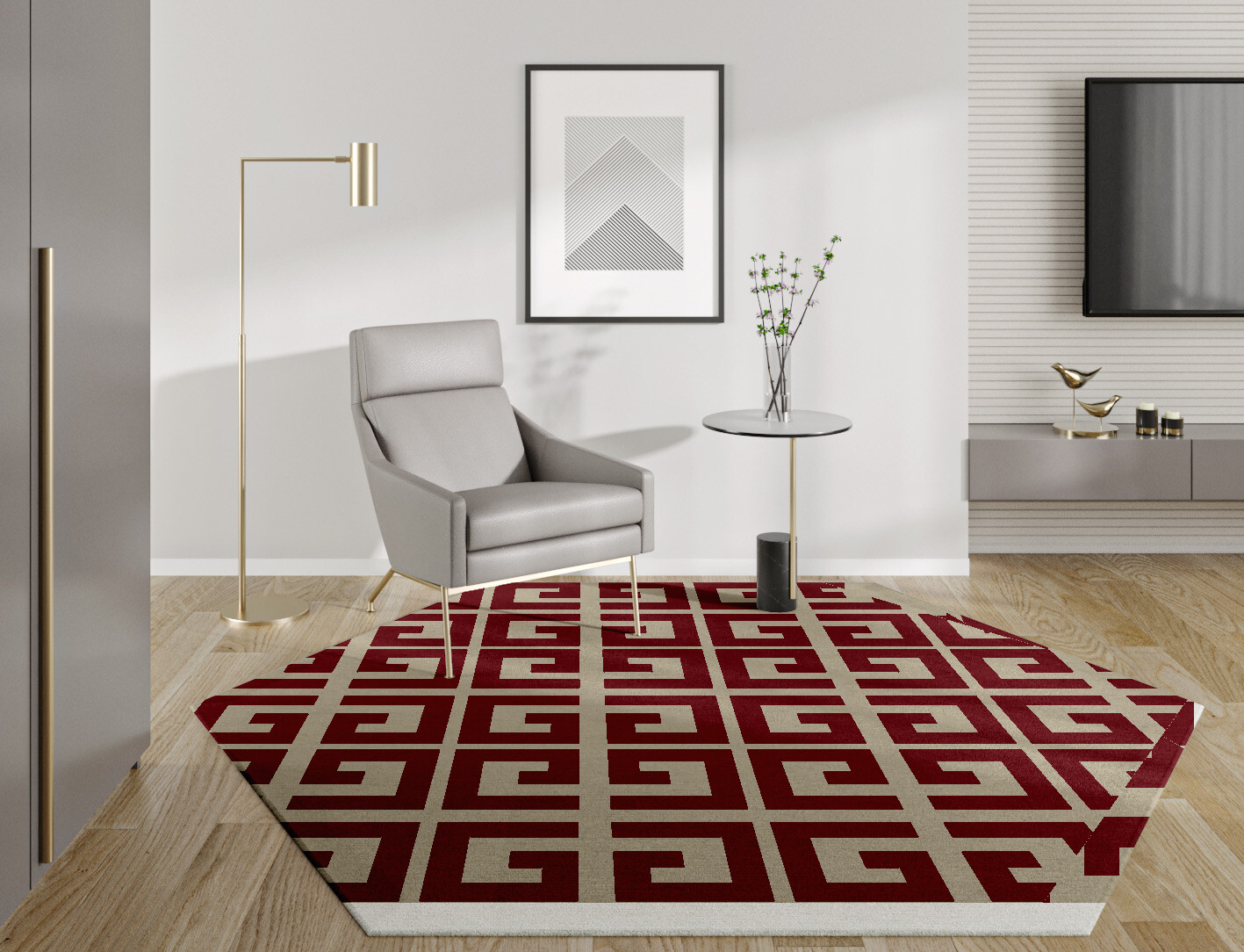 Angus Geometric Hexagon Hand Tufted Pure Wool Custom Rug by Rug Artisan