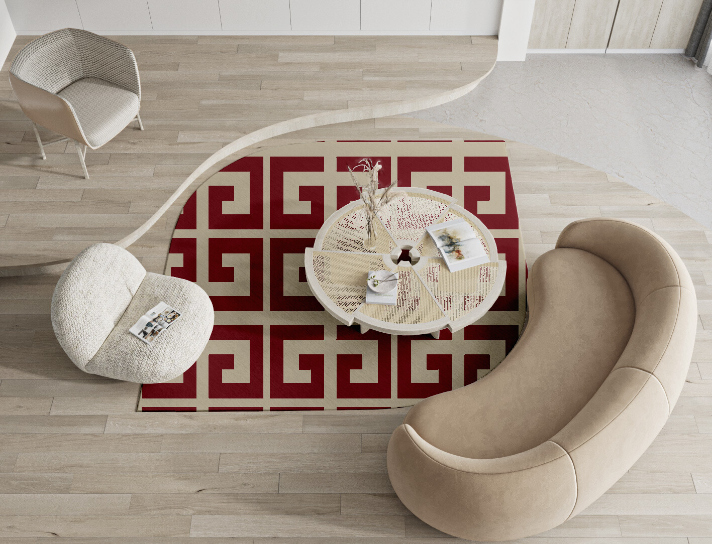 Angus Geometric Ogee Hand Tufted Pure Wool Custom Rug by Rug Artisan
