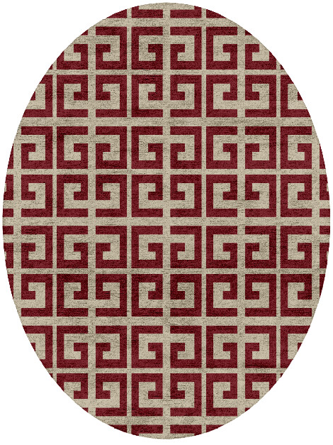Angus Modern Geometrics Oval Hand Tufted Bamboo Silk Custom Rug by Rug Artisan