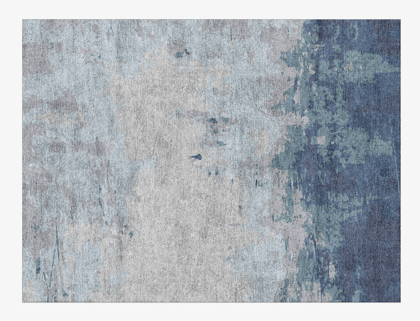 Anomaly Cerulean Rectangle Hand Knotted Bamboo Silk Custom Rug by Rug Artisan