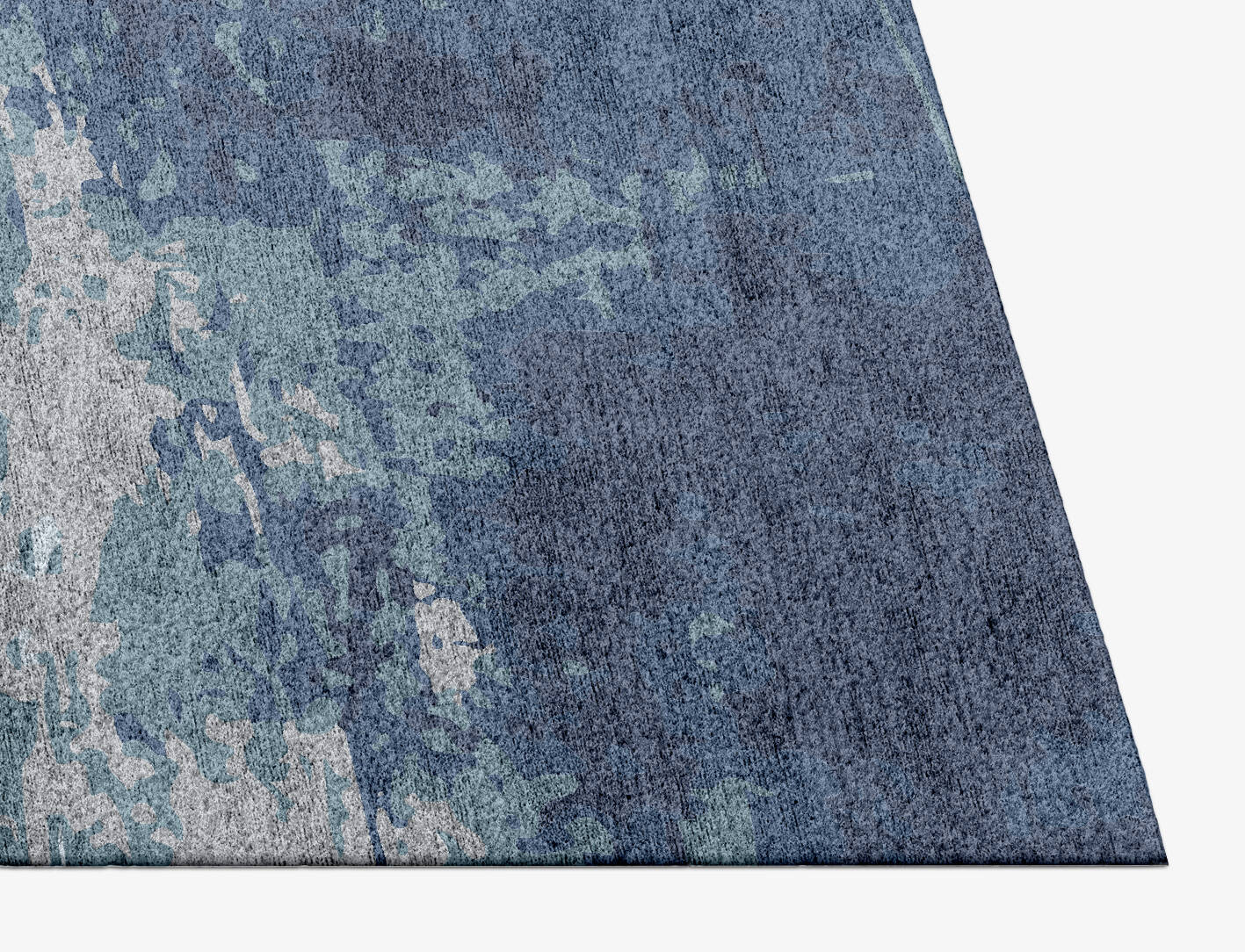 Anomaly Cerulean Rectangle Hand Knotted Bamboo Silk Custom Rug by Rug Artisan