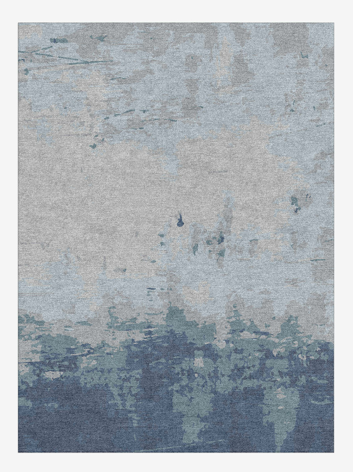 Anomaly Cerulean Rectangle Hand Knotted Tibetan Wool Custom Rug by Rug Artisan
