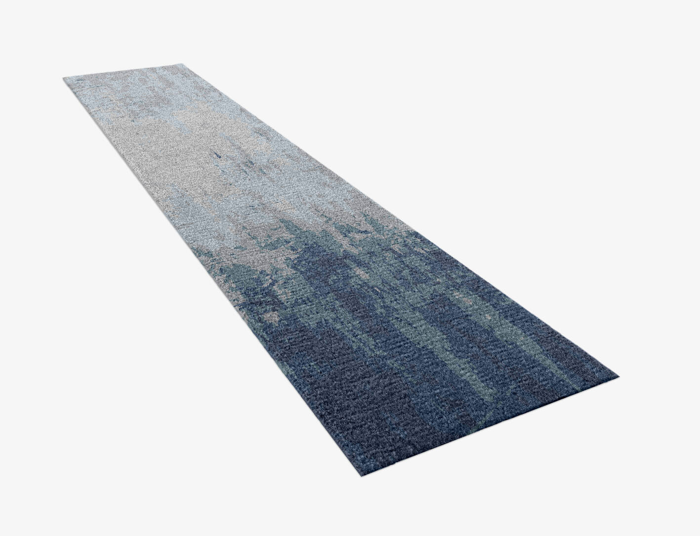 Anomaly Cerulean Runner Hand Knotted Tibetan Wool Custom Rug by Rug Artisan