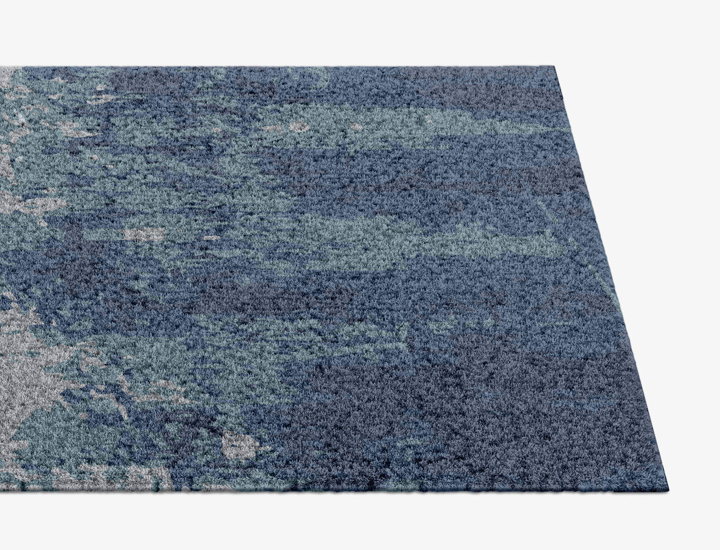 Anomaly Cerulean Runner Hand Knotted Tibetan Wool Custom Rug by Rug Artisan