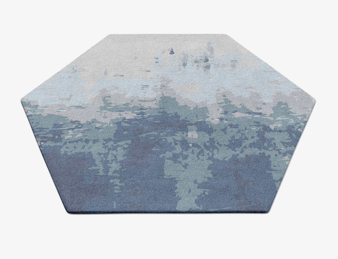 Anomaly Cerulean Hexagon Hand Tufted Pure Wool Custom Rug by Rug Artisan