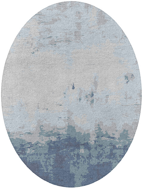 Anomaly Cerulean Oval Hand Tufted Pure Wool Custom Rug by Rug Artisan