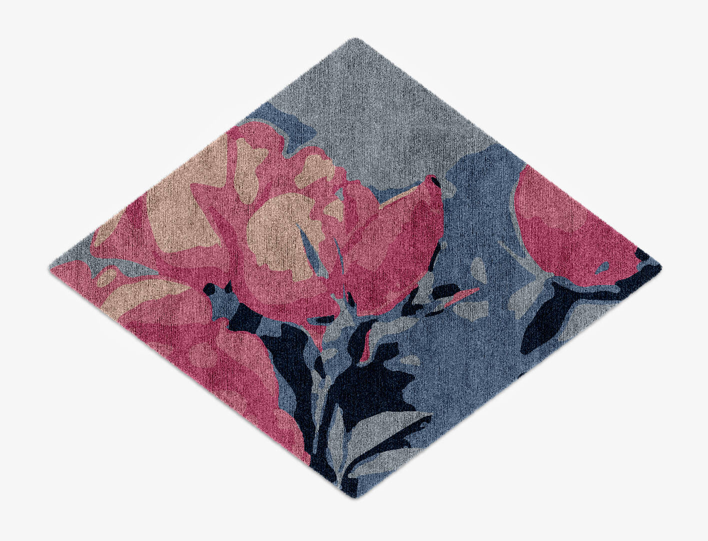 Anthea Floral Diamond Hand Knotted Bamboo Silk Custom Rug by Rug Artisan