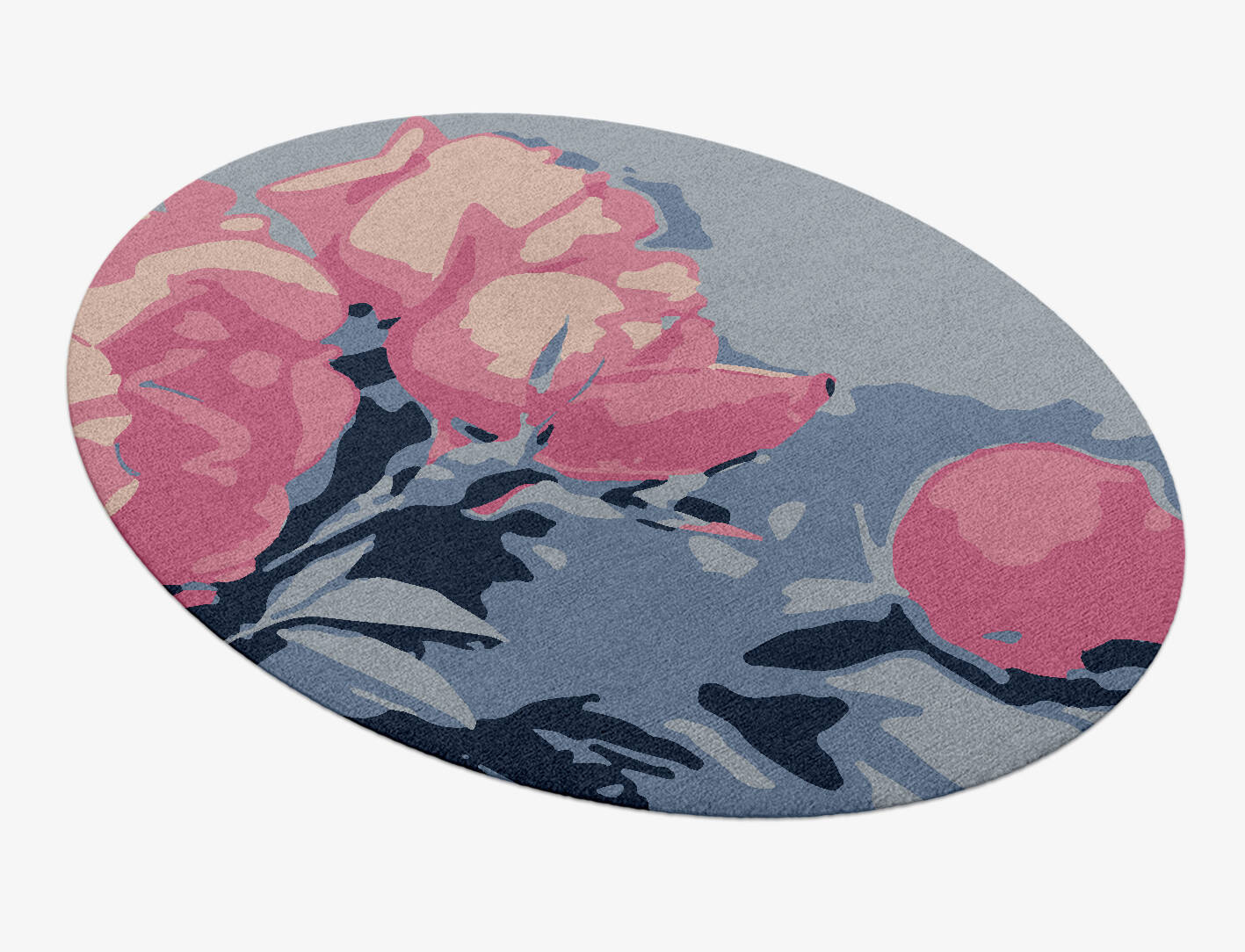 Anthea Floral Oval Hand Knotted Tibetan Wool Custom Rug by Rug Artisan