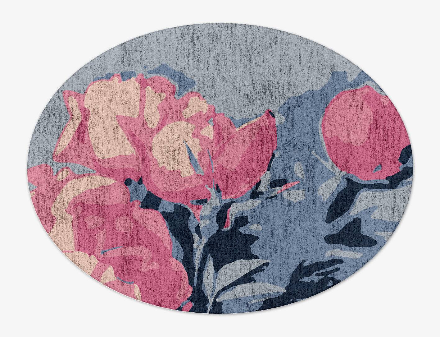Anthea Floral Oval Hand Tufted Bamboo Silk Custom Rug by Rug Artisan