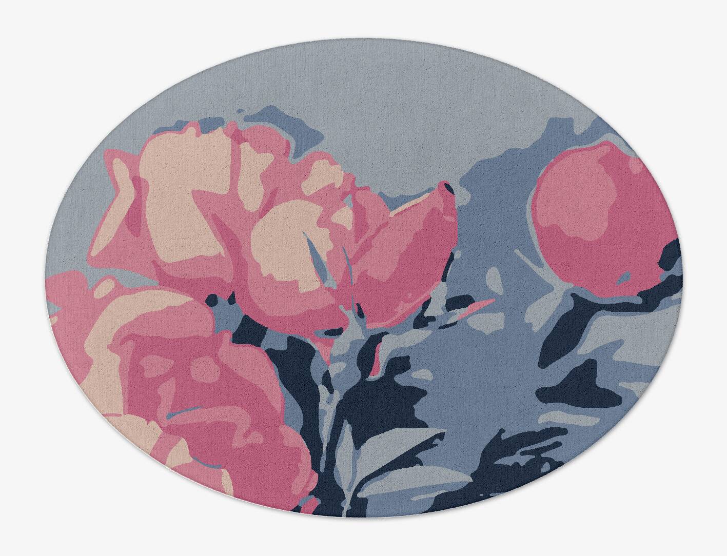 Anthea Floral Oval Hand Tufted Pure Wool Custom Rug by Rug Artisan