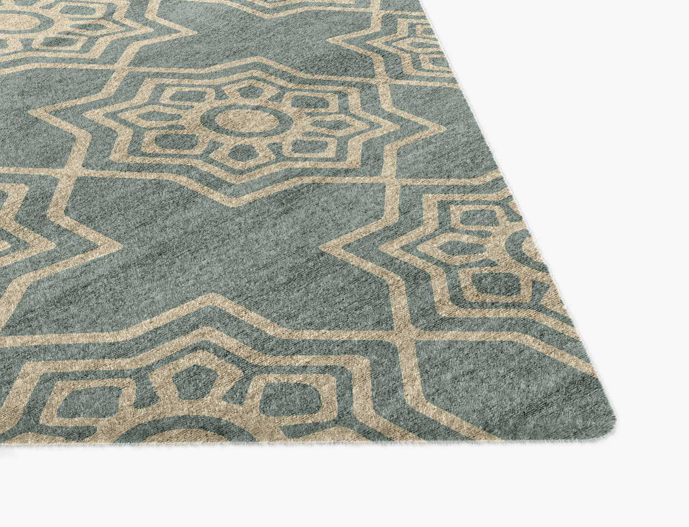 Anthos Blue Royal Ogee Hand Knotted Bamboo Silk Custom Rug by Rug Artisan