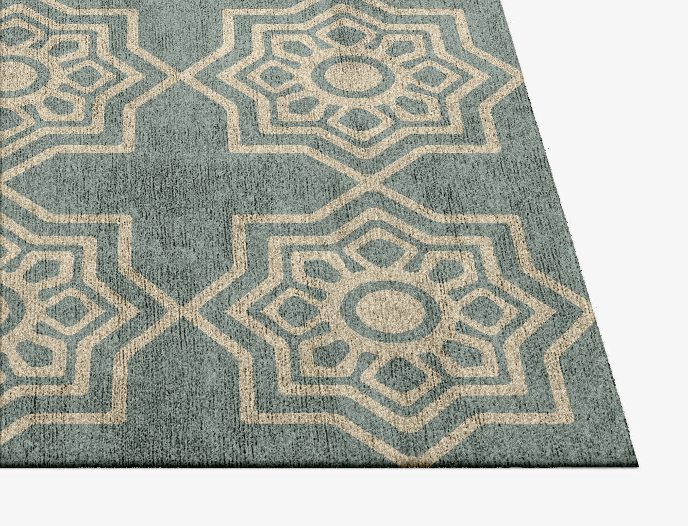 Anthos Blue Royal Square Hand Knotted Bamboo Silk Custom Rug by Rug Artisan