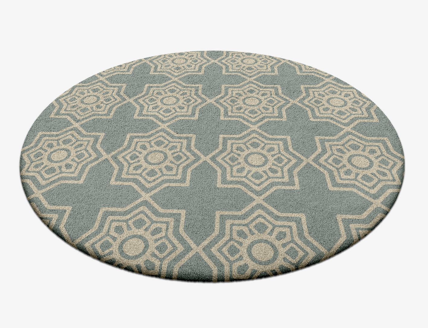 Anthos Blue Royal Round Hand Tufted Pure Wool Custom Rug by Rug Artisan