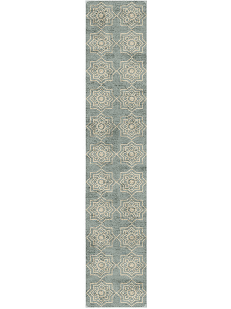Anthos Blue Royal Runner Hand Tufted Bamboo Silk Custom Rug by Rug Artisan