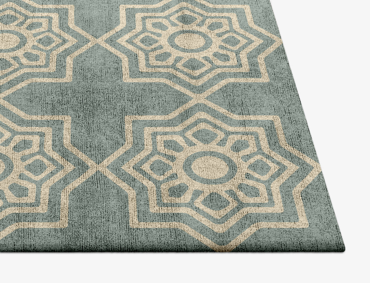 Anthos Blue Royal Square Hand Tufted Bamboo Silk Custom Rug by Rug Artisan
