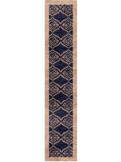 Applique Geometric Runner Hand Knotted Bamboo Silk Custom Rug by Rug Artisan