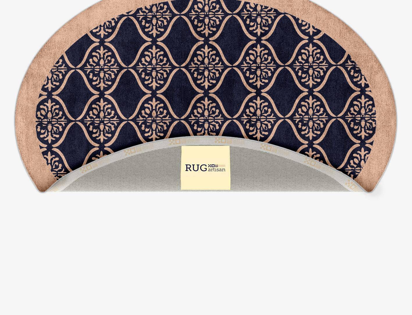 Applique Geometric Oval Hand Tufted Bamboo Silk Custom Rug by Rug Artisan