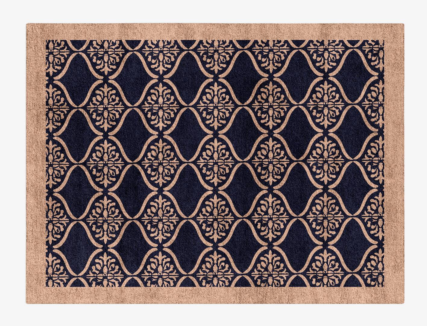 Applique Geometric Rectangle Hand Tufted Bamboo Silk Custom Rug by Rug Artisan