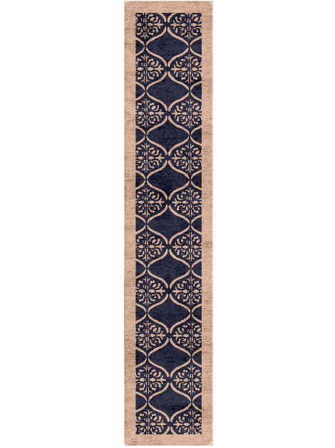 Applique Geometric Runner Hand Tufted Bamboo Silk Custom Rug by Rug Artisan