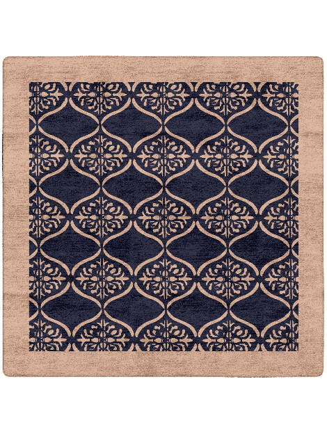 Applique Geometric Square Hand Tufted Bamboo Silk Custom Rug by Rug Artisan