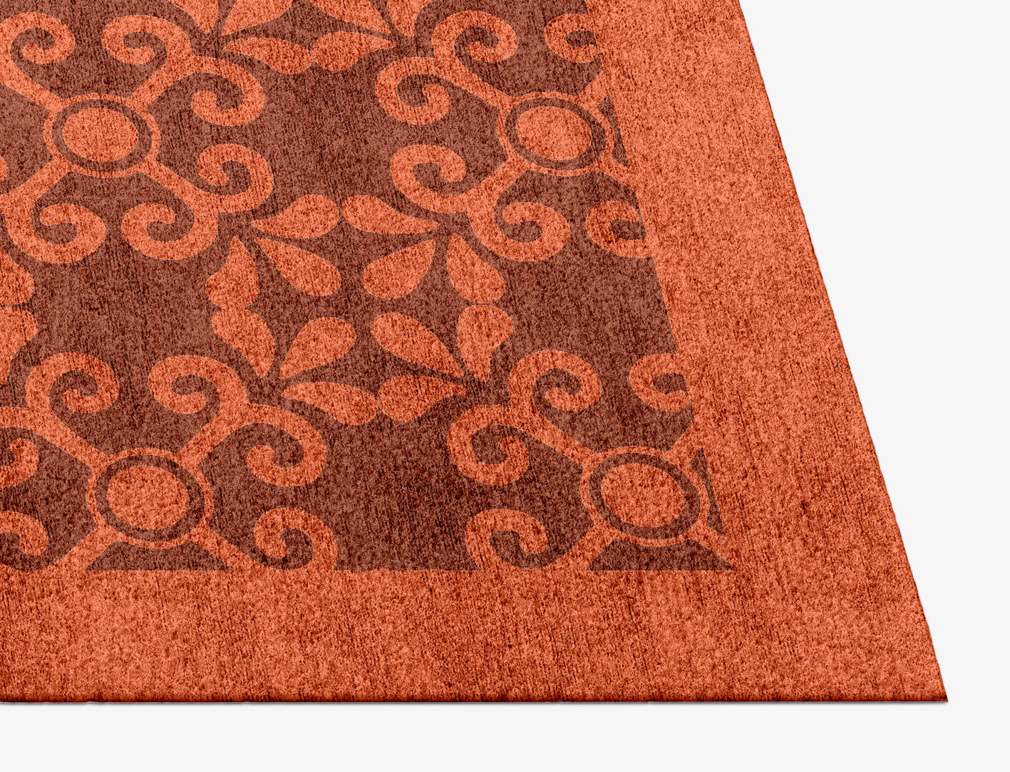 Apricot Geometric Rectangle Hand Knotted Bamboo Silk Custom Rug by Rug Artisan