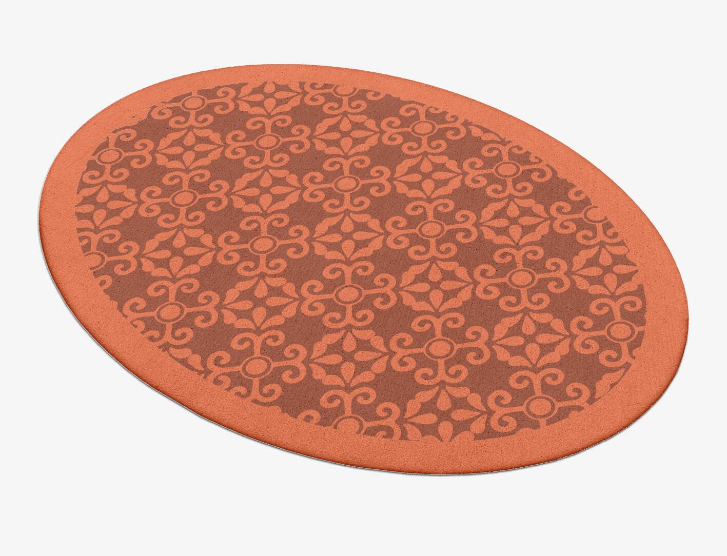 Apricot Geometric Oval Hand Tufted Pure Wool Custom Rug by Rug Artisan