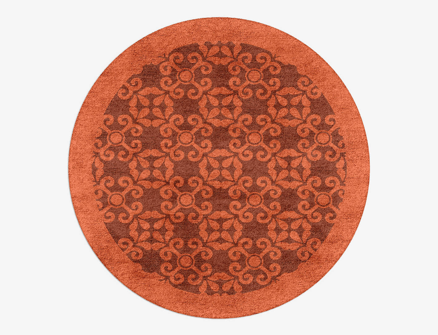 Apricot Geometric Round Hand Tufted Bamboo Silk Custom Rug by Rug Artisan