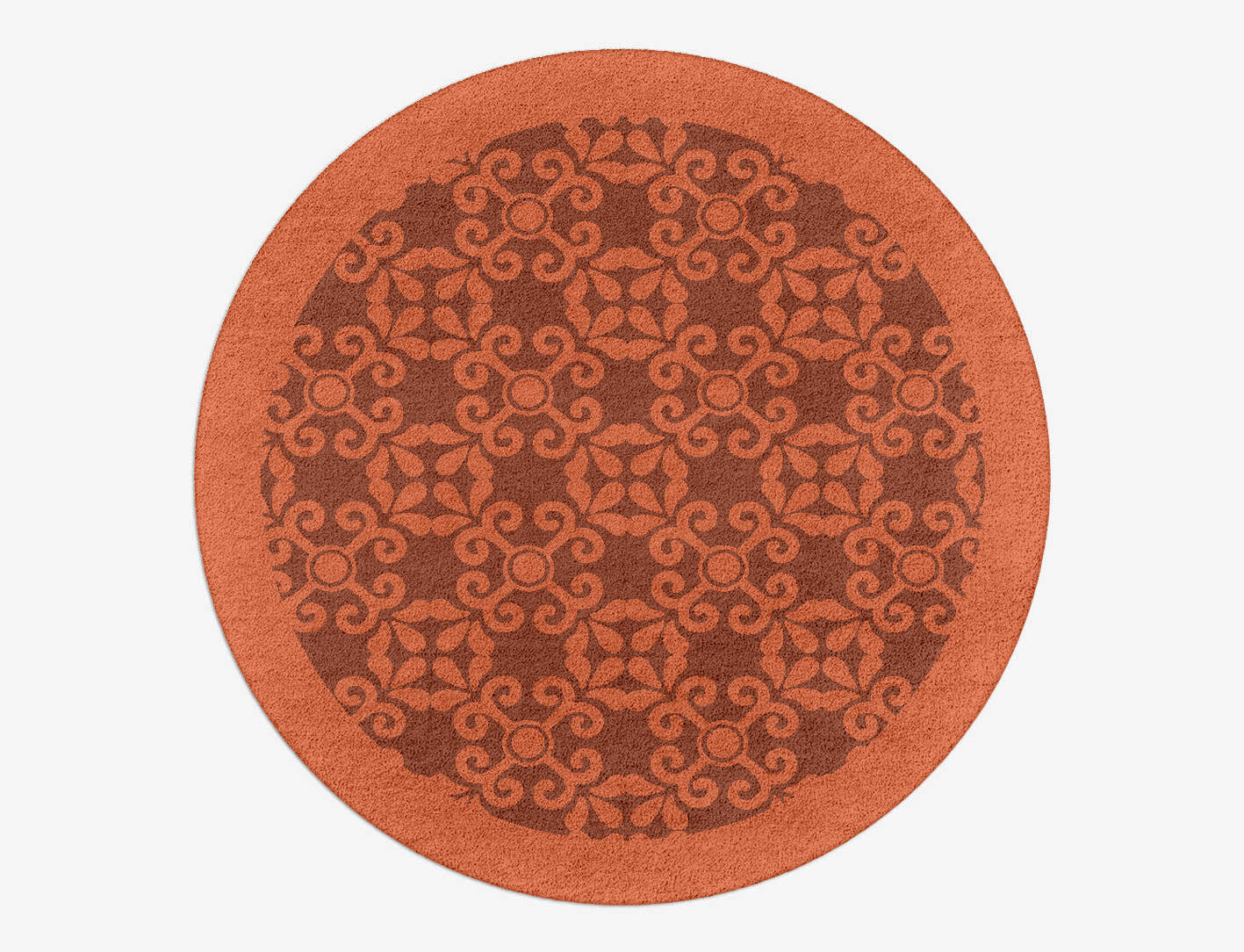 Apricot Geometric Round Hand Tufted Pure Wool Custom Rug by Rug Artisan