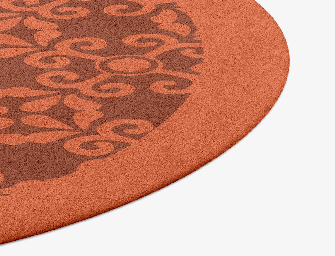 Apricot Geometric Round Hand Tufted Pure Wool Custom Rug by Rug Artisan
