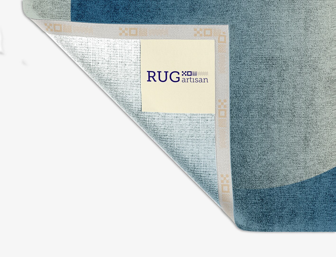 Aqua Ombre Square Hand Knotted Bamboo Silk Custom Rug by Rug Artisan