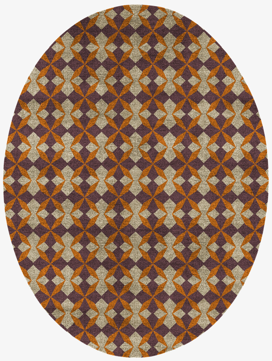 Arabesque Geometric Oval Flatweave Bamboo Silk Custom Rug by Rug Artisan