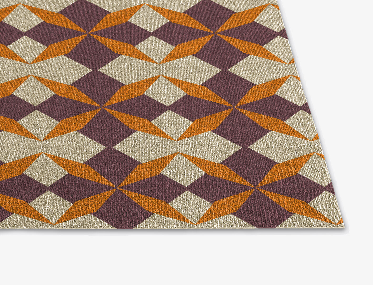 Arabesque Geometric Square Flatweave New Zealand Wool Custom Rug by Rug Artisan
