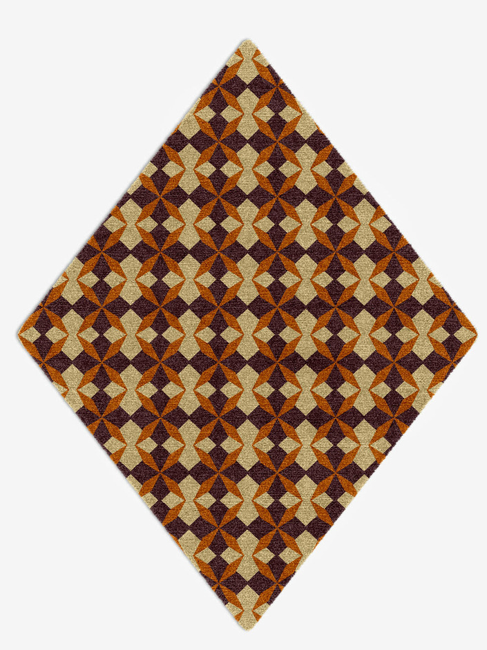 Arabesque Geometric Diamond Hand Knotted Tibetan Wool Custom Rug by Rug Artisan