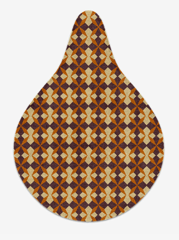Arabesque Geometric Drop Hand Knotted Tibetan Wool Custom Rug by Rug Artisan