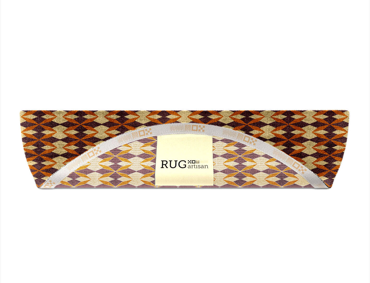 Arabesque Geometric Halfmoon Hand Knotted Bamboo Silk Custom Rug by Rug Artisan