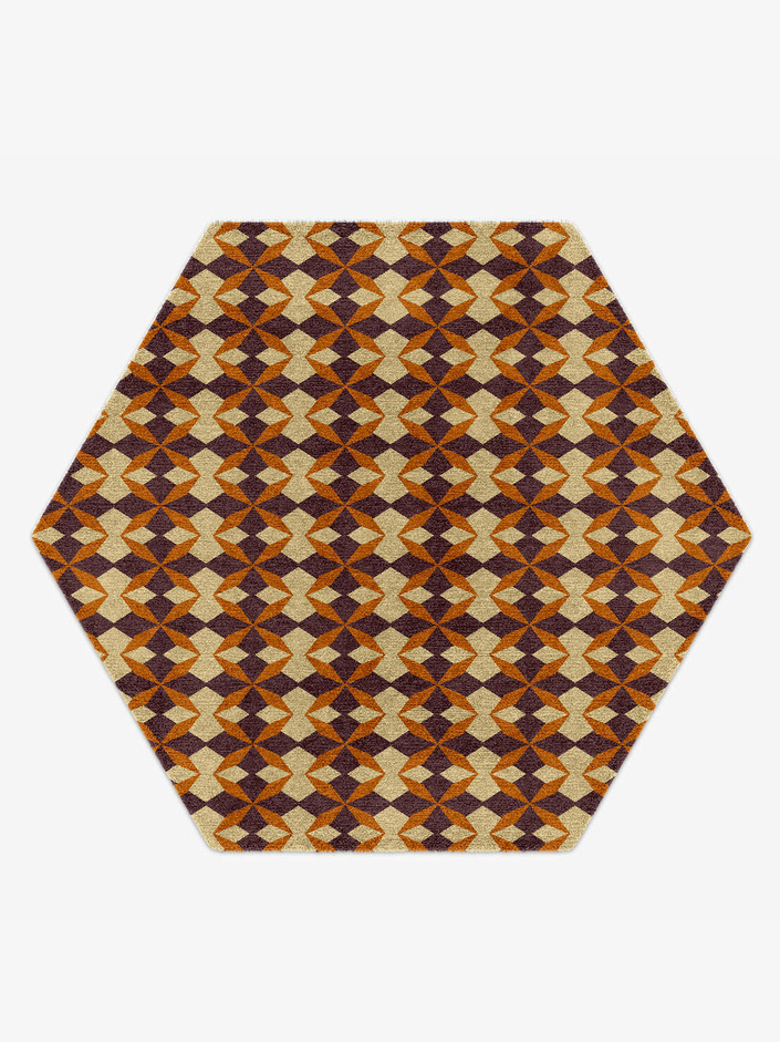 Arabesque Geometric Hexagon Hand Knotted Tibetan Wool Custom Rug by Rug Artisan
