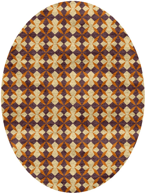 Arabesque Geometric Oval Hand Knotted Bamboo Silk Custom Rug by Rug Artisan