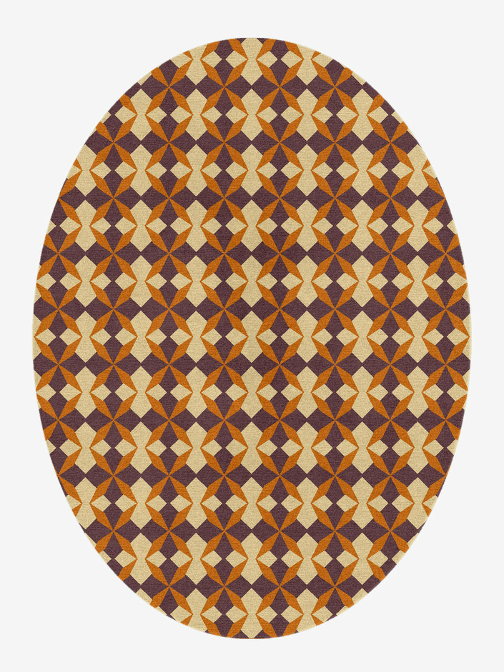 Arabesque Geometric Oval Hand Knotted Tibetan Wool Custom Rug by Rug Artisan