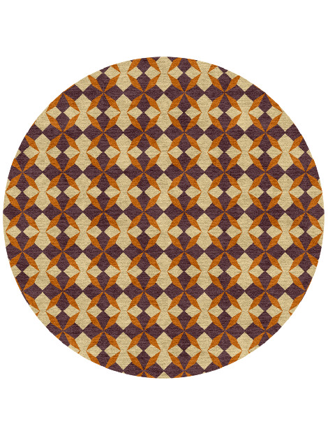 Arabesque Geometric Round Hand Knotted Tibetan Wool Custom Rug by Rug Artisan
