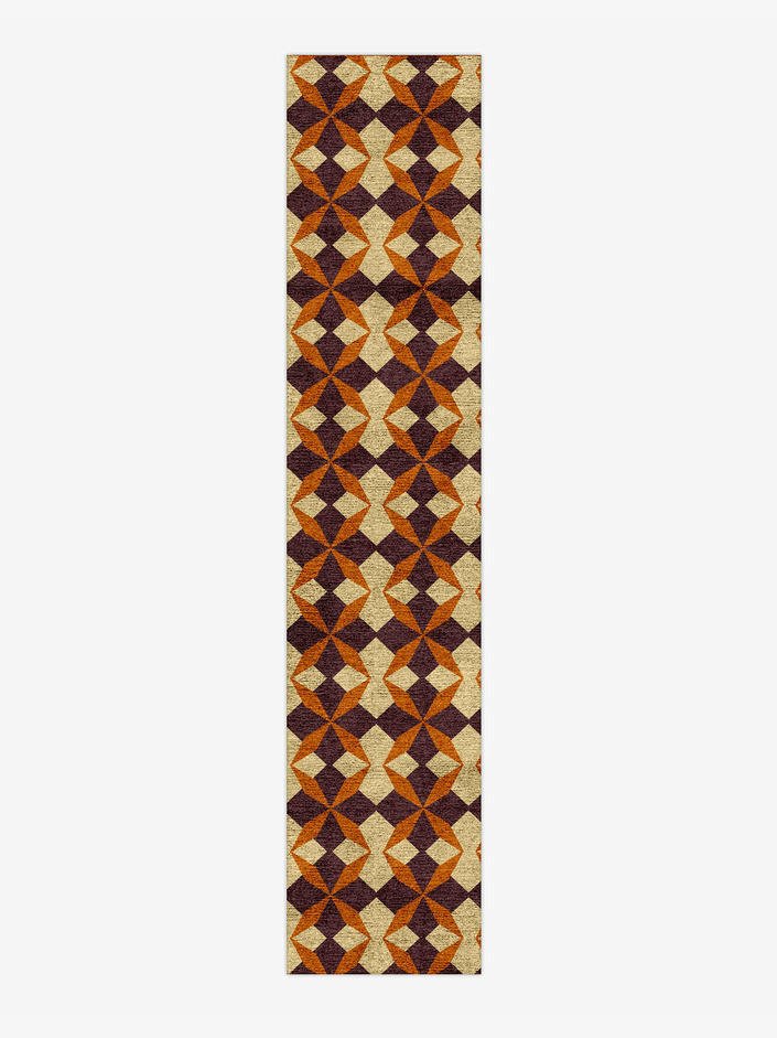 Arabesque Geometric Runner Hand Knotted Bamboo Silk Custom Rug by Rug Artisan