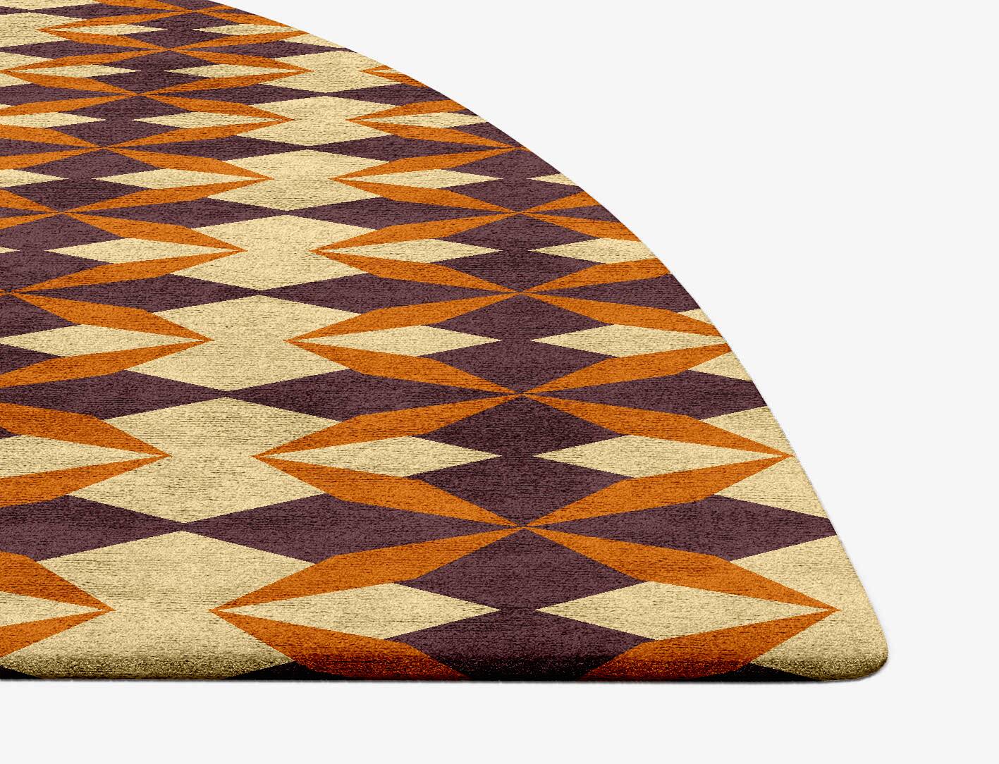 Arabesque Geometric Halfmoon Hand Tufted Bamboo Silk Custom Rug by Rug Artisan