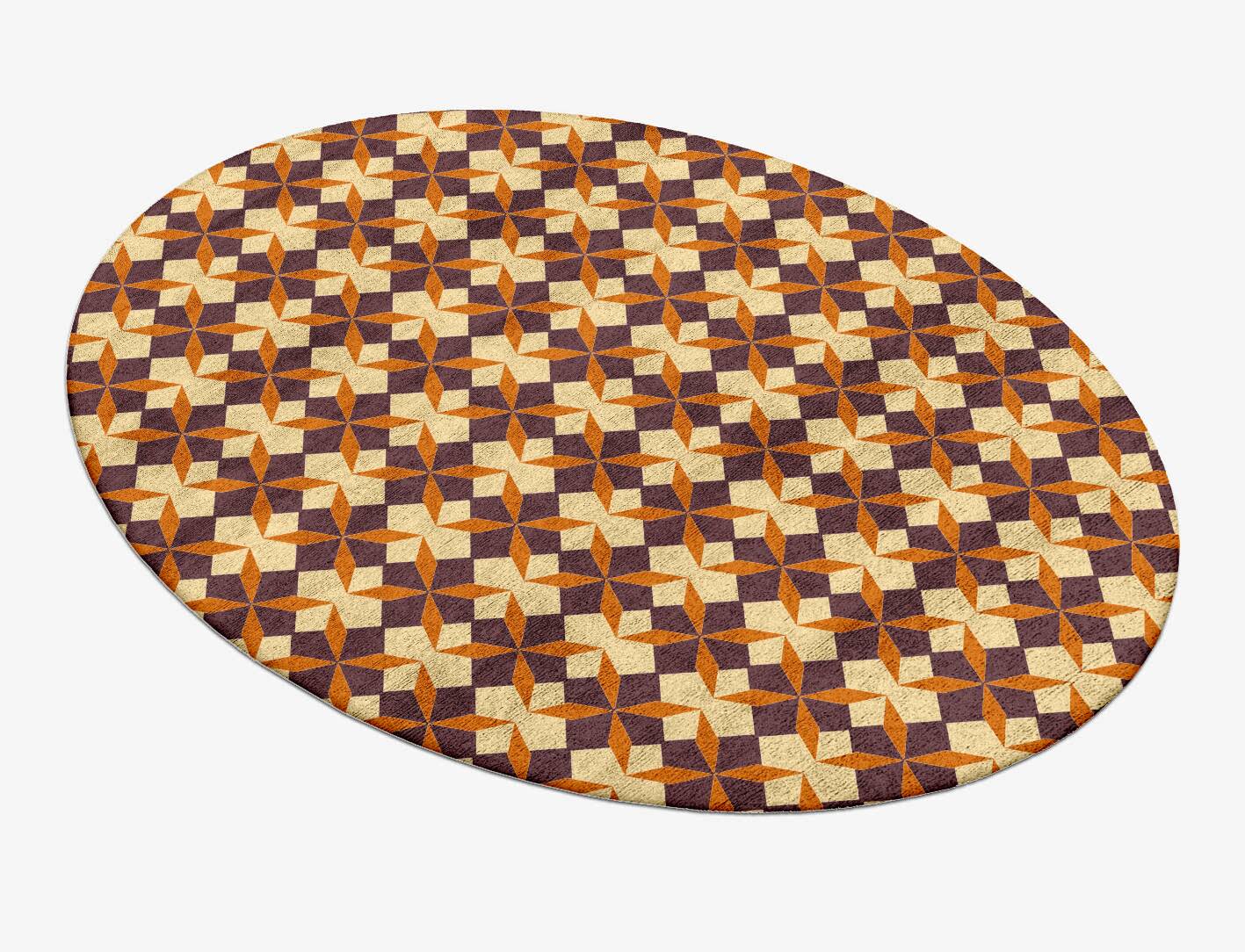 Arabesque Geometric Oval Hand Tufted Bamboo Silk Custom Rug by Rug Artisan