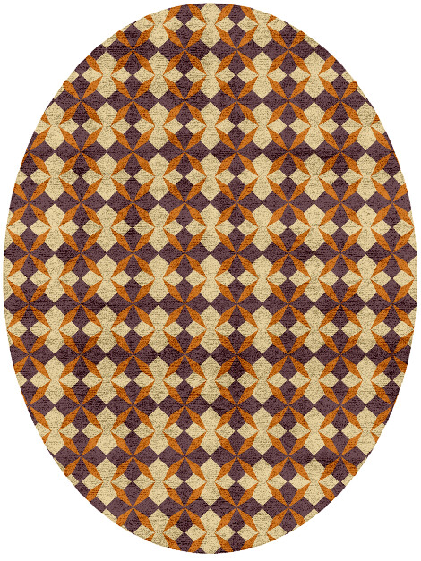 Arabesque Geometric Oval Hand Tufted Bamboo Silk Custom Rug by Rug Artisan