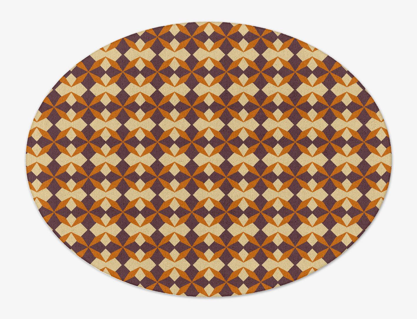 Arabesque Geometric Oval Hand Tufted Pure Wool Custom Rug by Rug Artisan