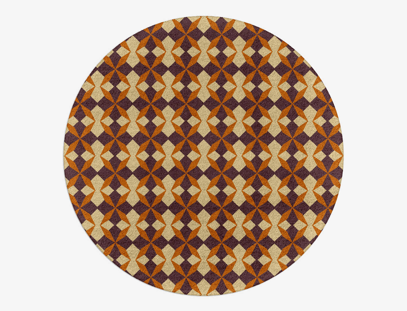 Arabesque Geometric Round Hand Tufted Pure Wool Custom Rug by Rug Artisan