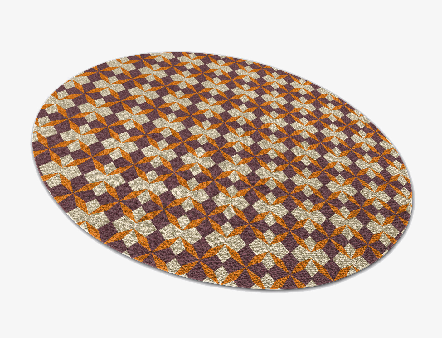 Arabesque Geometric Oval Outdoor Recycled Yarn Custom Rug by Rug Artisan