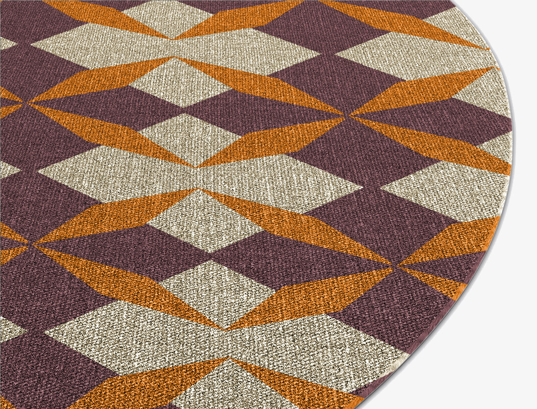 Arabesque Geometric Round Outdoor Recycled Yarn Custom Rug by Rug Artisan